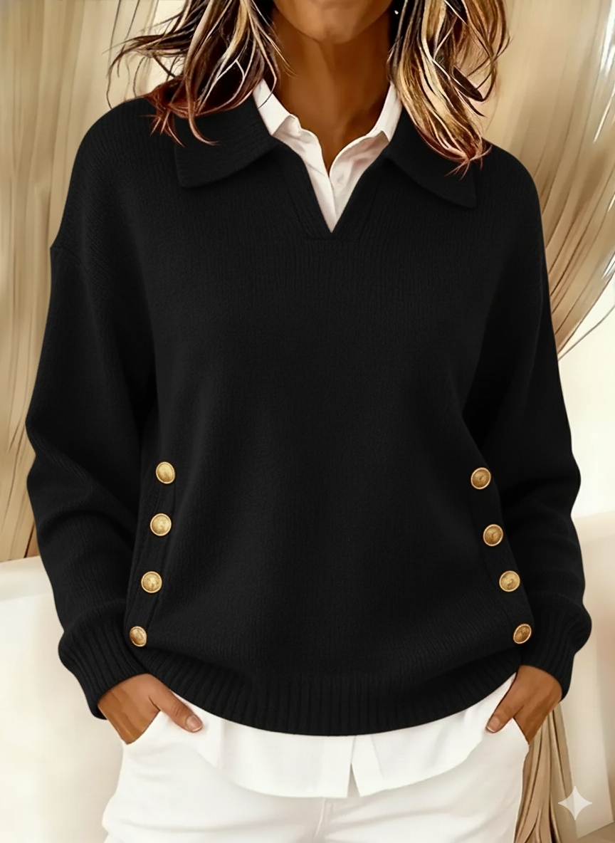 Nicolasa | Jersey con Cuello Polo y Botones