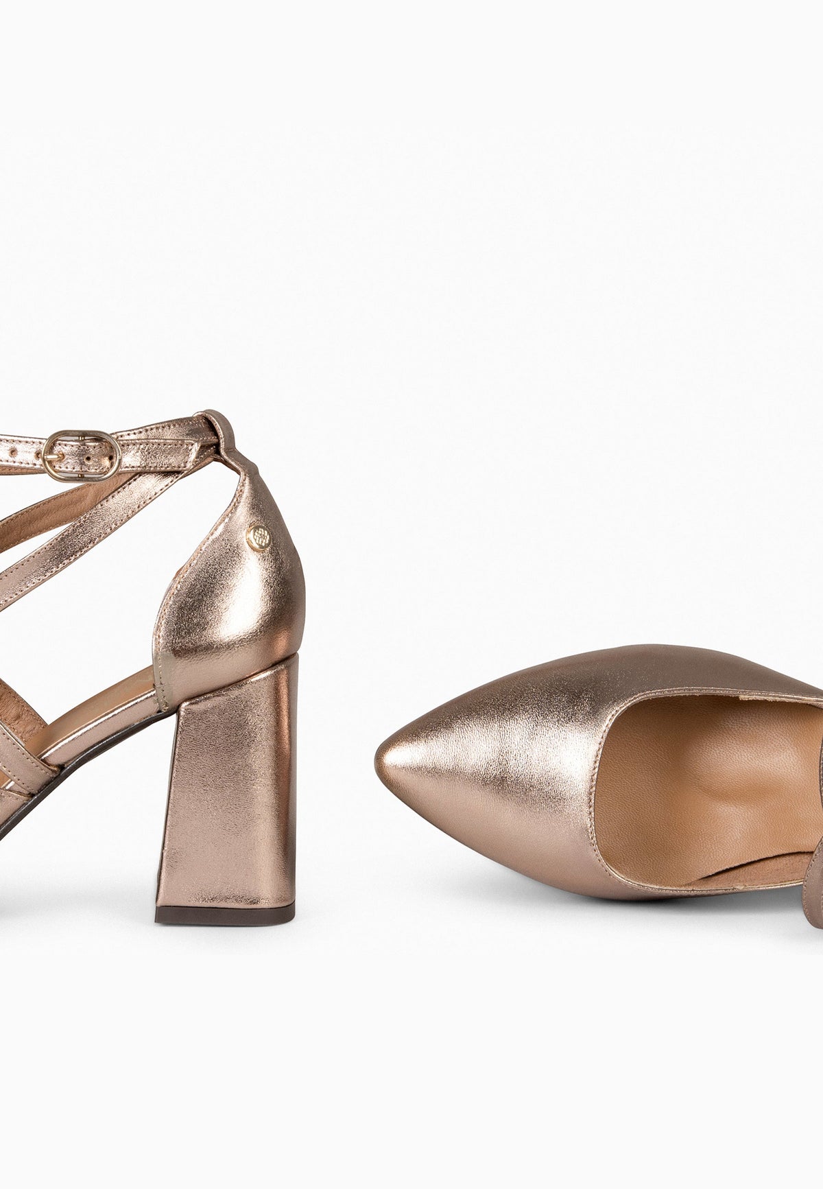 ARIEL - Zapato de tacón ancho DORADO