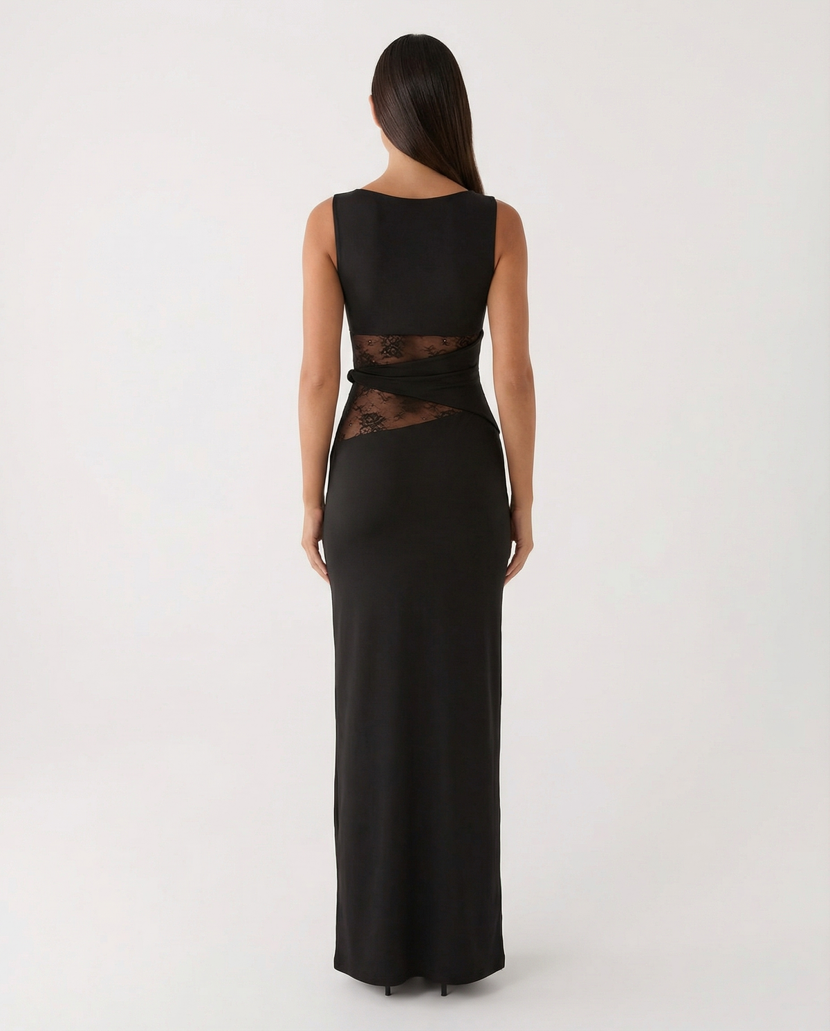 Vestido Lace Illusion Maxi