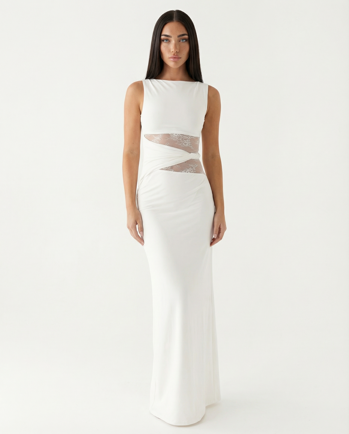 Vestido Lace Illusion Maxi