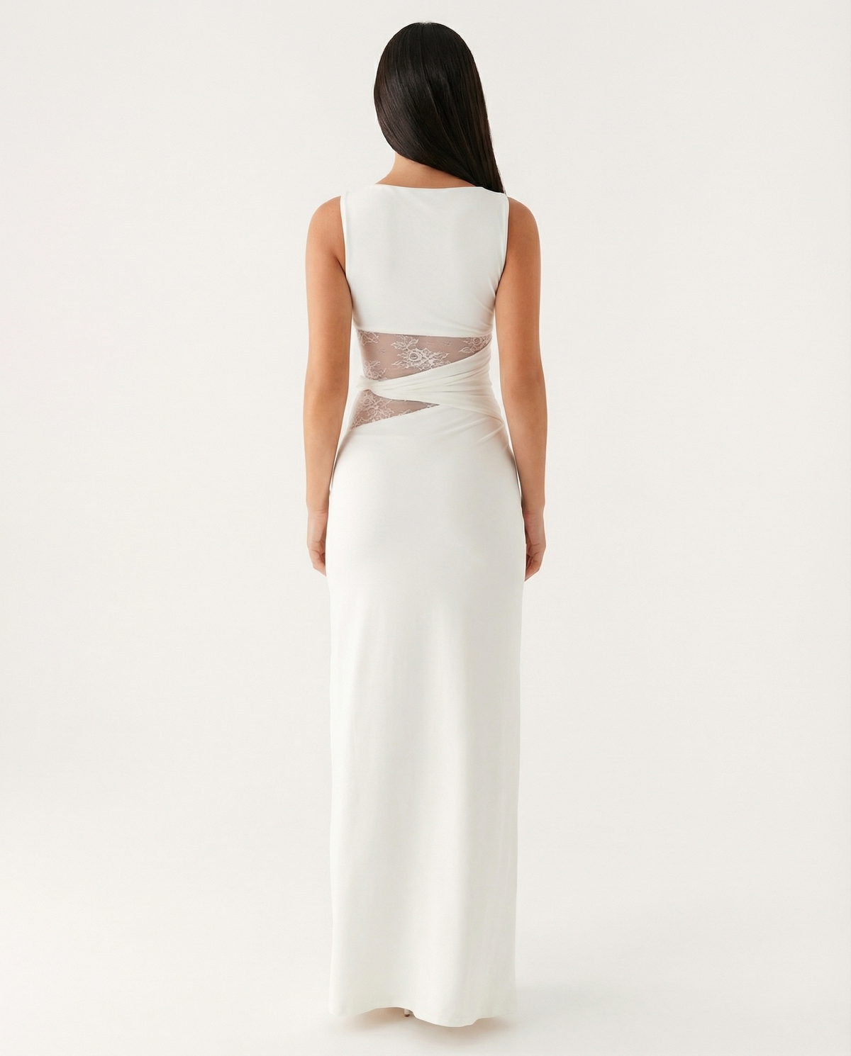 Vestido Lace Illusion Maxi