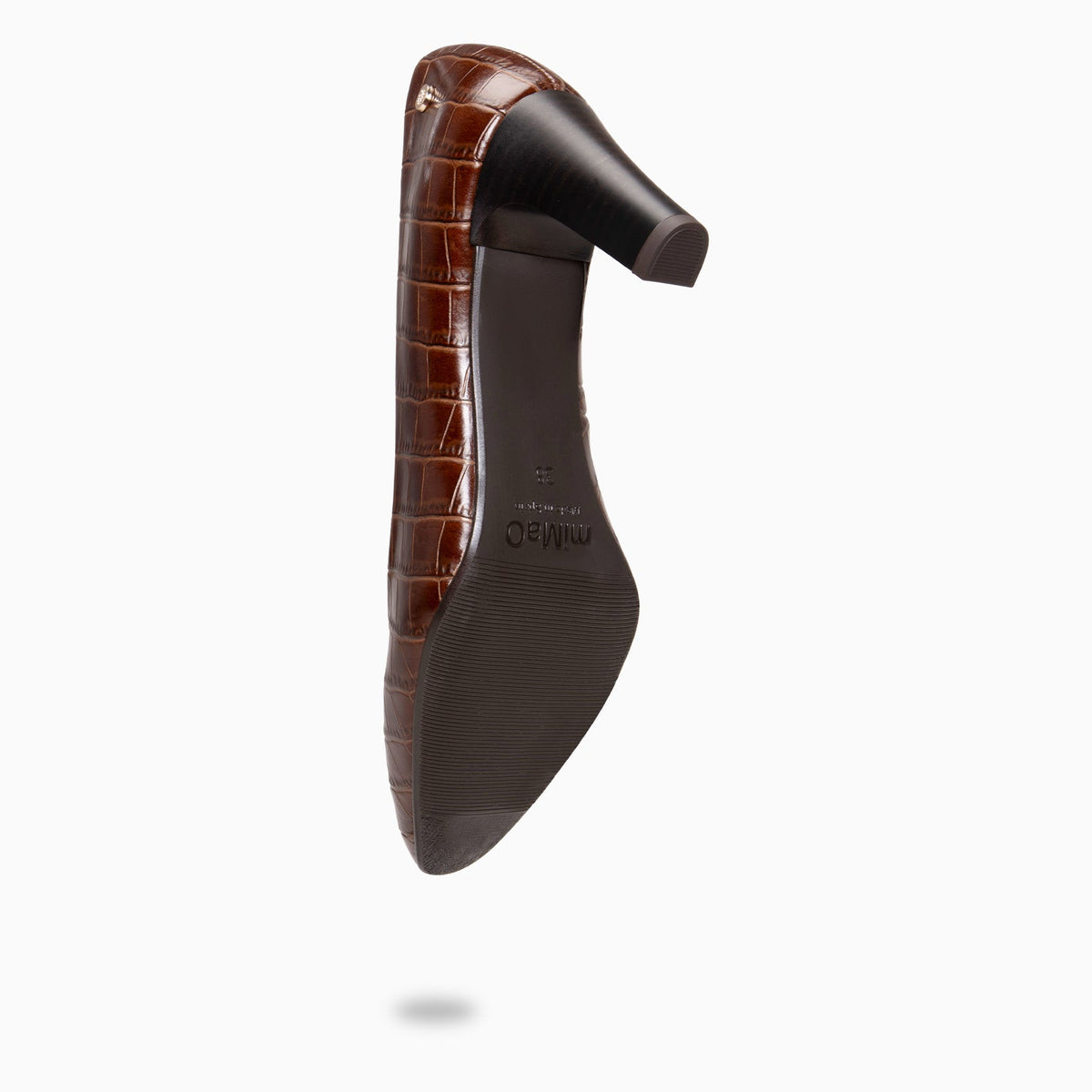 SABELA COCO – Zapato de tacón medio en piel MARRON
