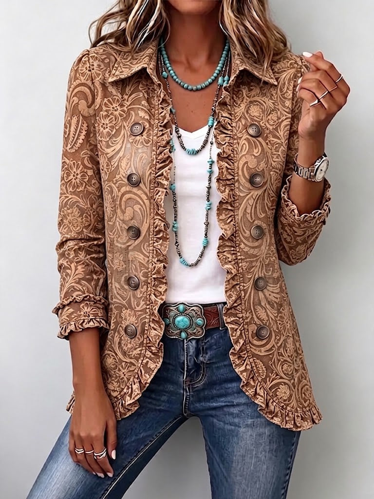 Concepción | Chaqueta de Volantes Floral Vintage