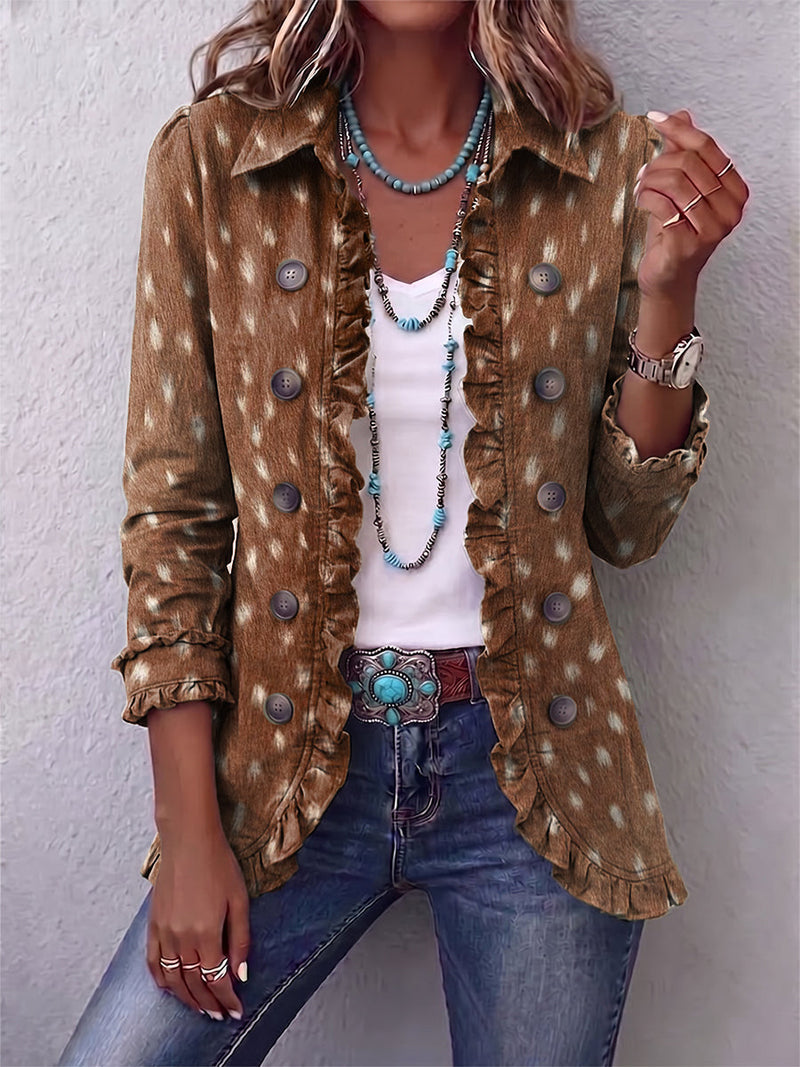 Nicolasa | Chaqueta de Volantes Estampado Animal