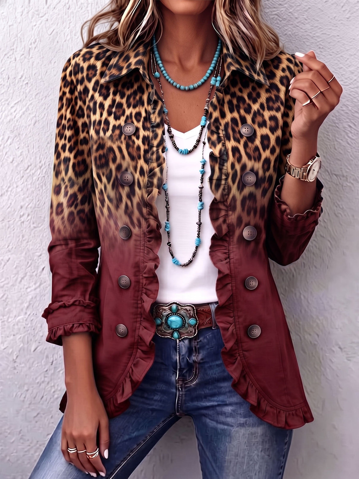 Mercedes | Chaqueta de Volantes Turquesa
