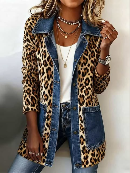 Maura | Chaqueta Larga de Leopardo con Vaquero