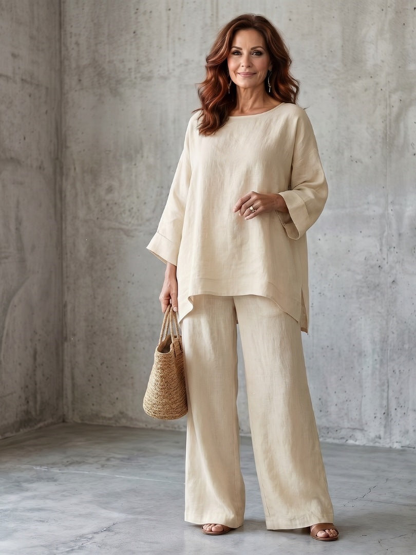Conjunto Mediterráneo – Blusa y Pantalón Ancho